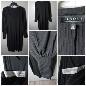 Eloquii Black Cuffed Wrist Dress Size 26